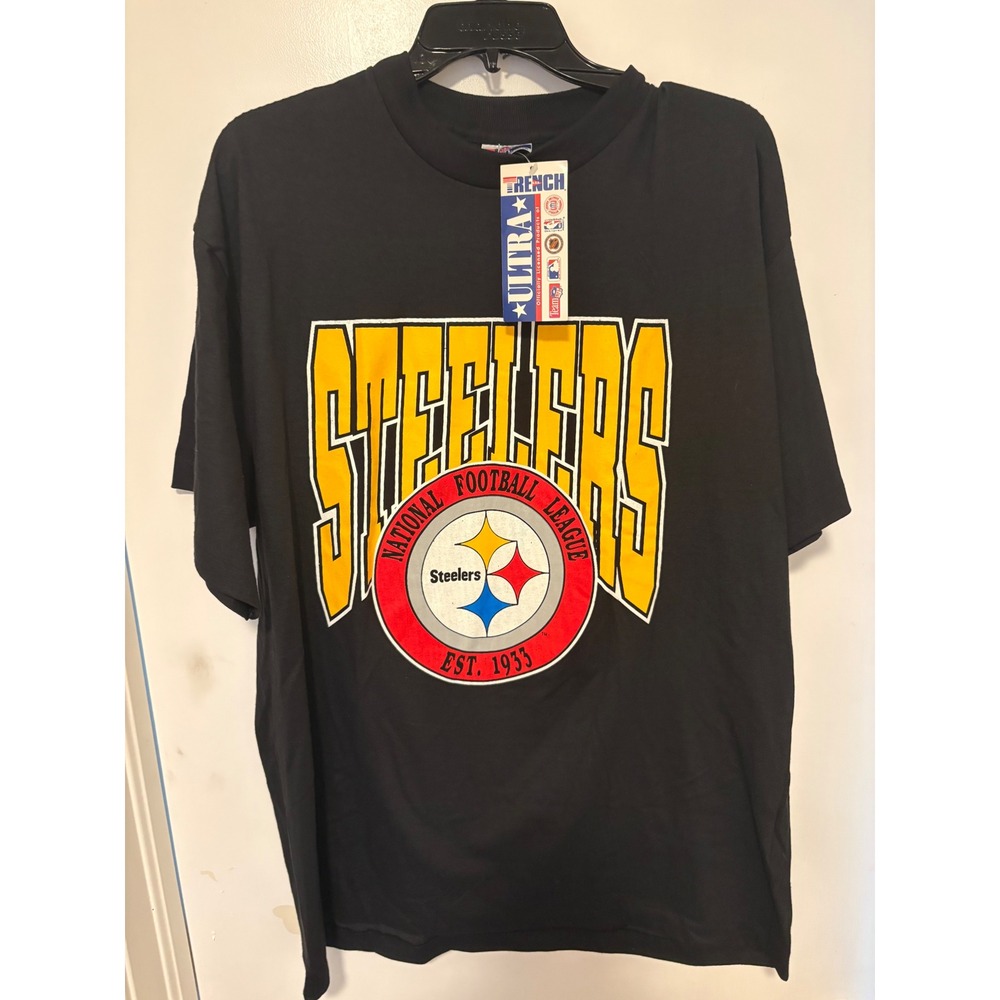 Vintage Trench Ultra Pittsburgh Steelers NFL T-Shirt XL Black NWT Made in USA